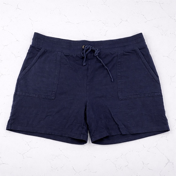 Talbots Pants - Talbots Navy Drawstring Stretchy Slub Lounge Shorts